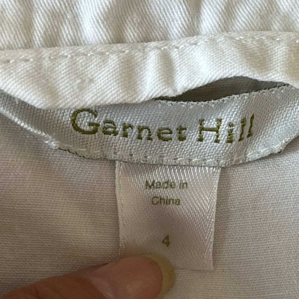 Garnet Hill 100% Cotton White Military Style Jacket size 4 Contemporary - Picture 10 of 13